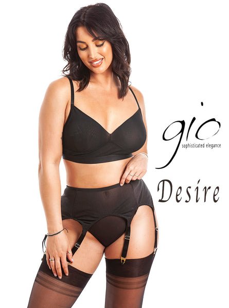 Gio Satin Desire Suspender Belt - Stockings from  UK