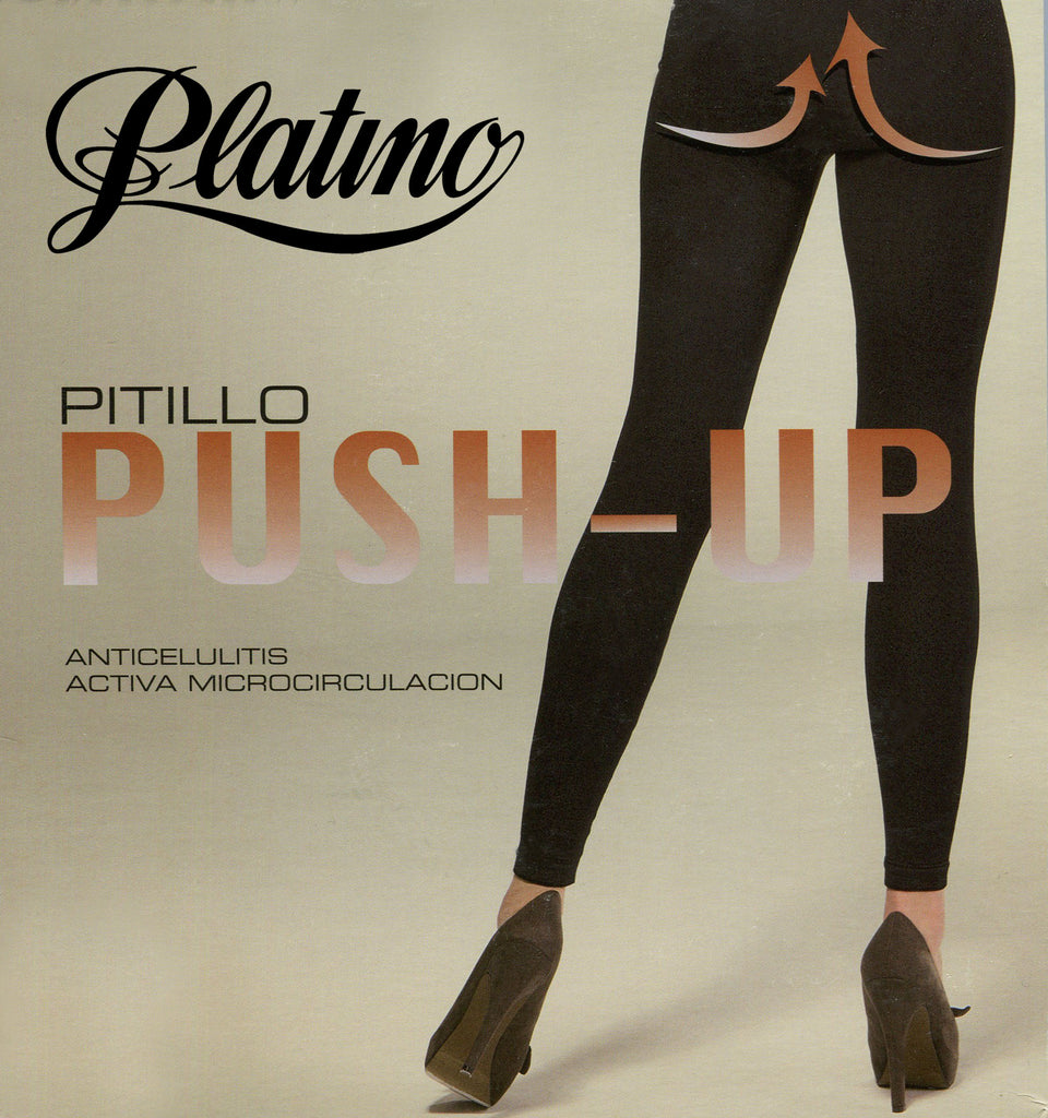 Opaque push-up leggings, black, Outlet, Pompea