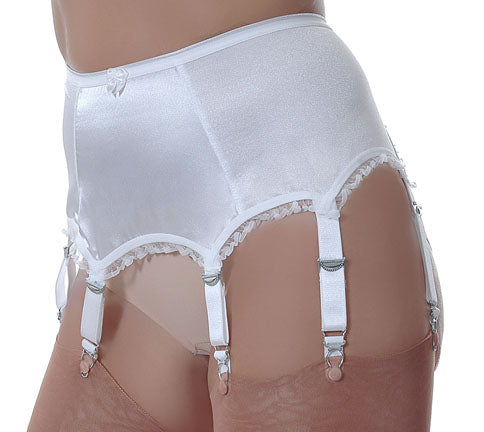 Women's Satin Shiny Garter Belt with 6 Straps Open Bottom Girdle Firm  Shaping